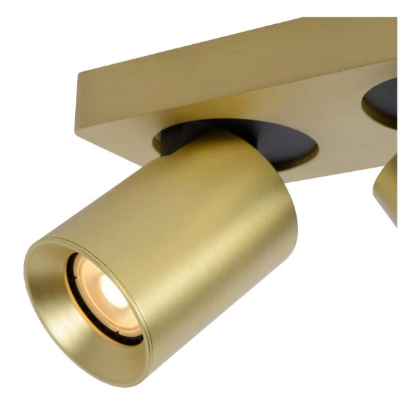 Lucide NIGEL - Ceiling spotlight - LED Dim to warm - GU10 - 2x5W 2200K/3000K - Matt Gold / Brass - detail 3